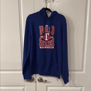 NWT Texas Rangers Blue Hoodie World Series 2023 size L